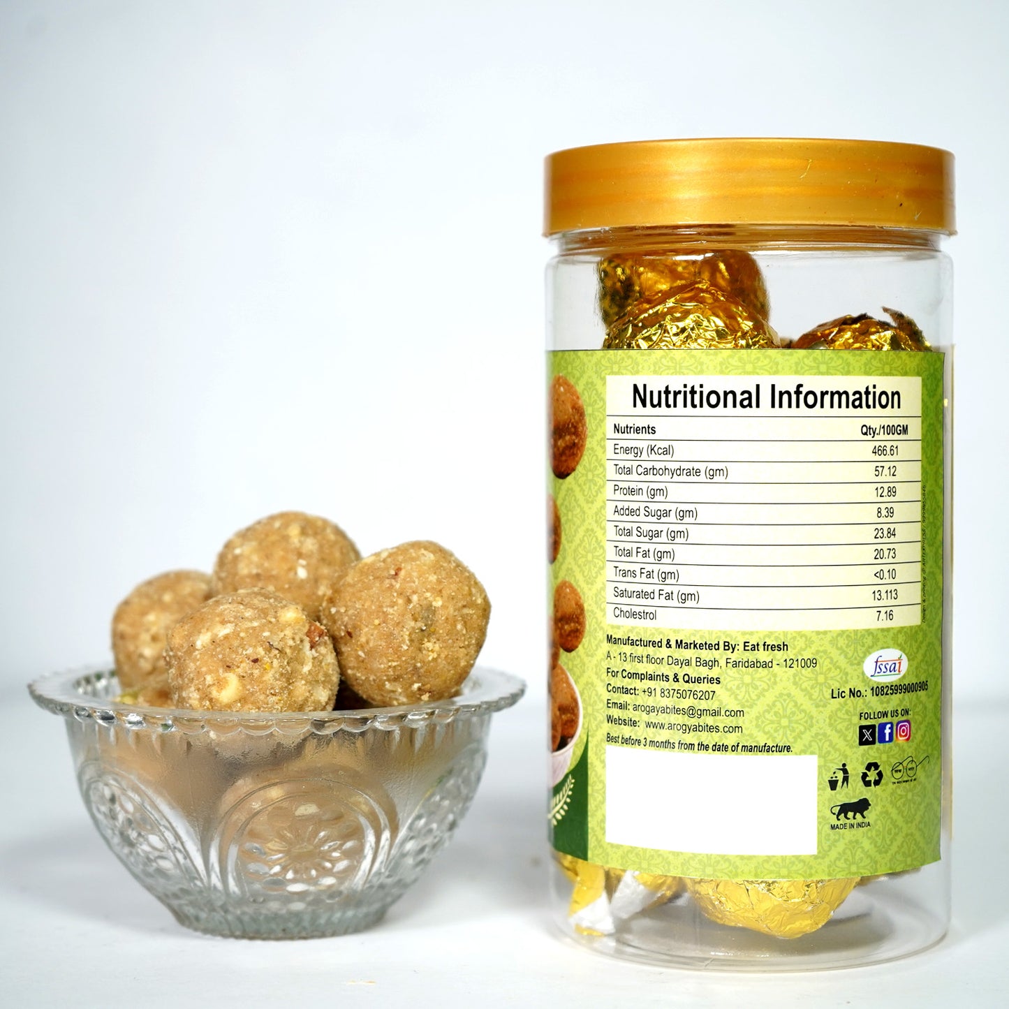 Arogya Bites Methi Laddu | Fenugreek Sweet Balls | Healthy Ladoo | Made with Pure Ghee | Traditional Indian Sweet