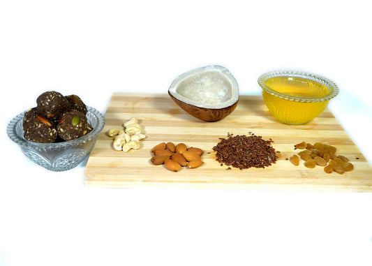 Arogya Bites Flax Seed Ladoo | Jaggery Sweetened Dry Fruit Laddu | Made with Desi Ghee | Healthy Energy Sweet | No Refined Sugar