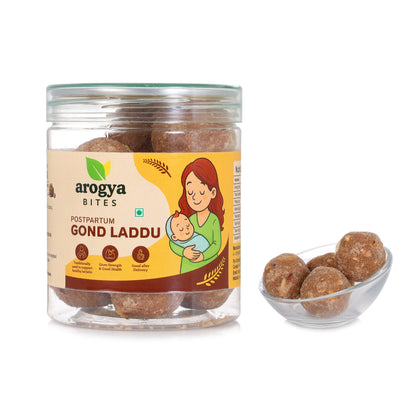 Arogya Bites Gond Laddu | Dink Ladoo for Post Pregnancy Care | Jaggery Sweetened | Dry Fruit & Desi Ghee | No Preservatives