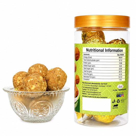Arogya Bites Methi Laddu | Fenugreek Sweet Balls |  Healthy Ladoo | Made with Pure Ghee | Traditional Indian Sweet