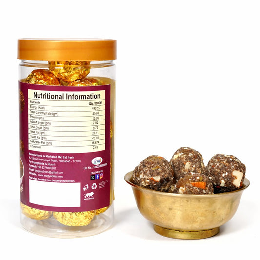 Arogya Bites Ragi Ladoo | Date Sweetened Dry Fruit & Seed Laddu | Desi Ghee | No Preservatives | Traditional Healthy Snack